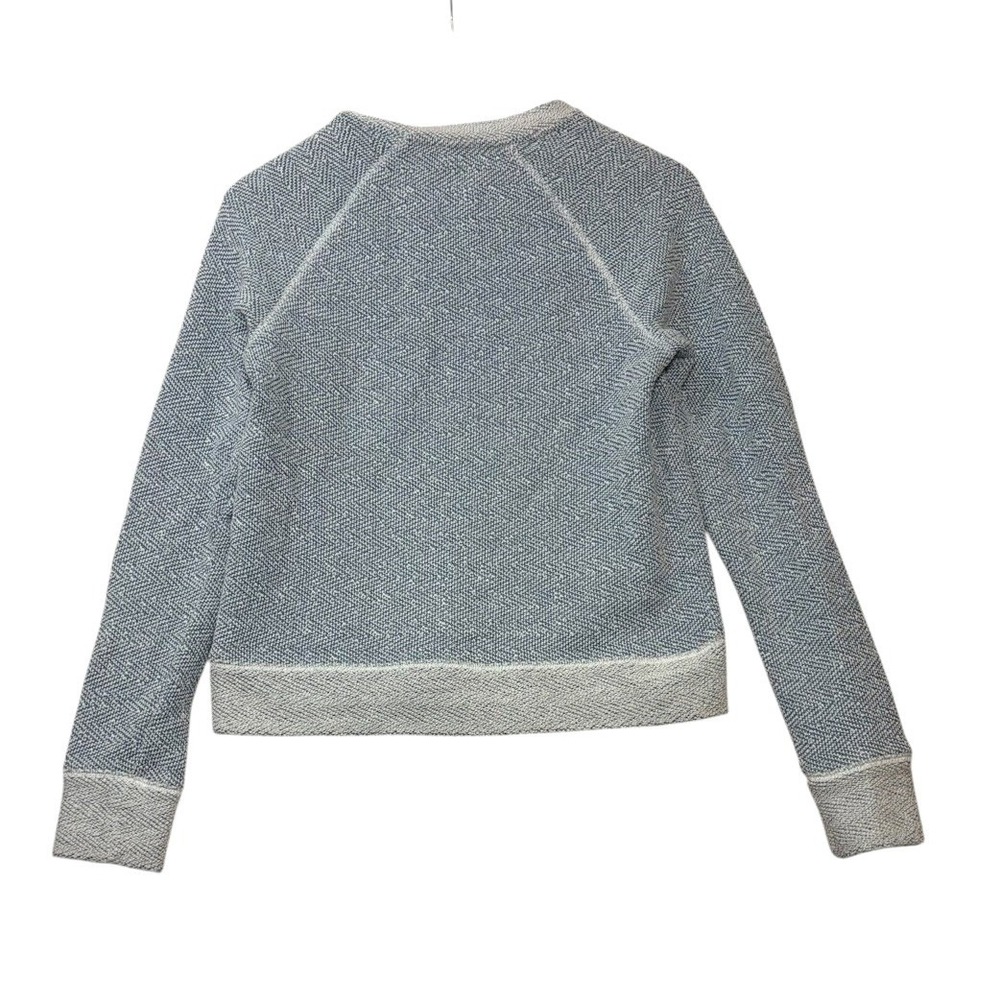 Faherty Womens Whitewater Crew Sweatshirt S Blue Gray Textured Cotton Pullover - Picture 3 of 7
